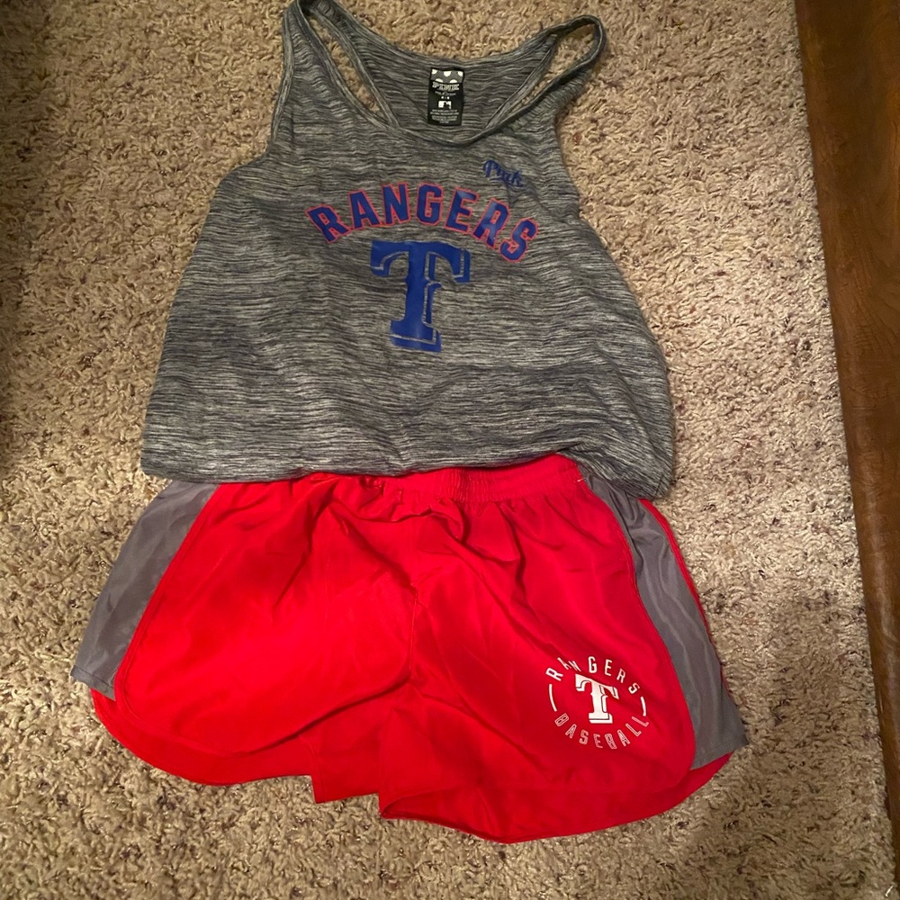 Pink Brand tank and shorts.